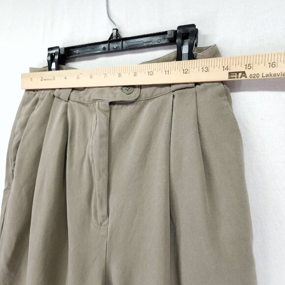 Cypress Grove Pants Womens 10 Beige 100% Silk Pleated Dress Trousers Classic 23" - Picture 7 of 15